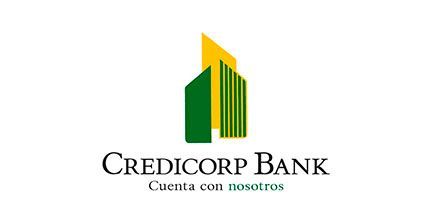 Un logotipo verde y amarillo para el banco Credicorp.