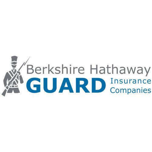 Berkshire Hathaway GUARD Insurance logo with a colonial soldier and the word GUARD in blue.