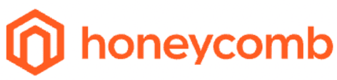 Honeycomb logo: Orange honeycomb icon next to the word