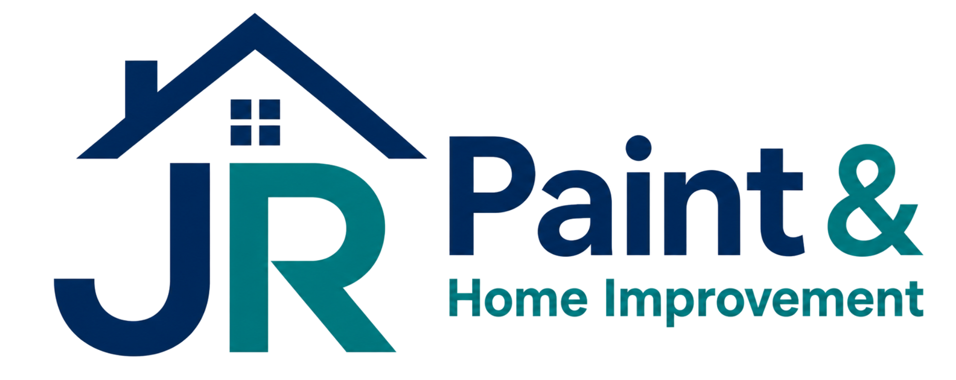 JR Paint & Home Improvement logo in blue and teal with a house roof icon