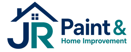 JR Paint & Home Improvement logo in blue and teal with a house roof icon