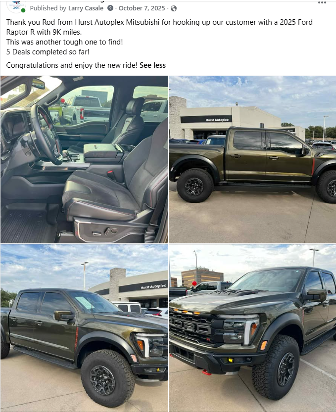 Collage of a black pickup truck’s interior and exterior views for a sale listing