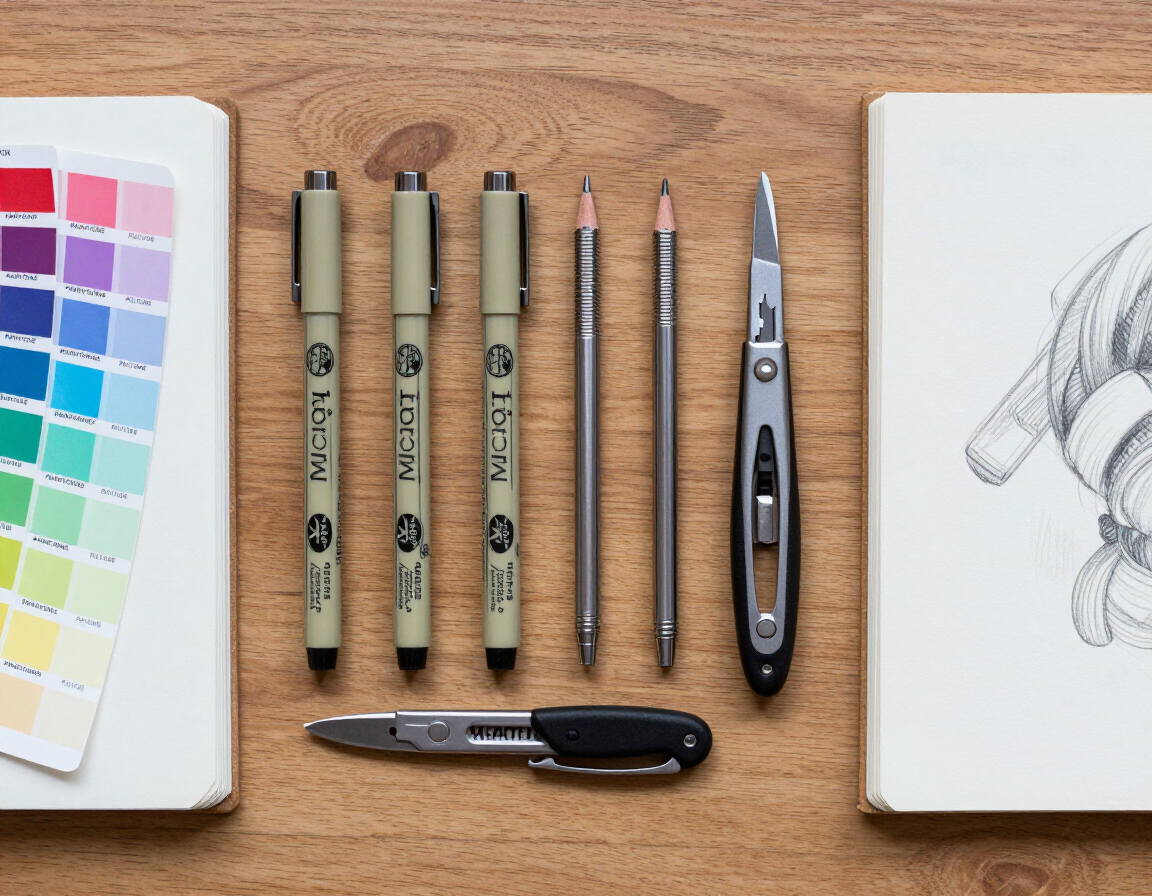 Designer toolkit flat lay