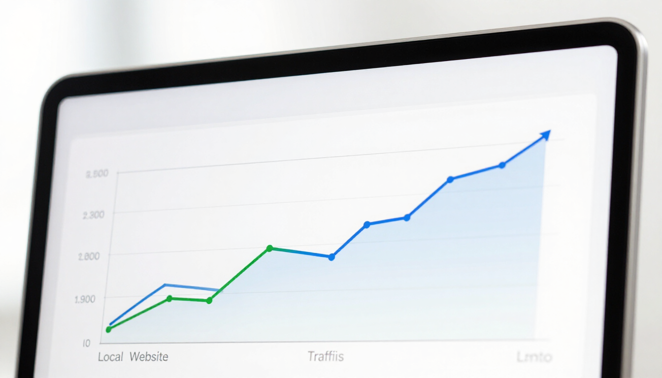 Analytics chart showing growth in local search traffic