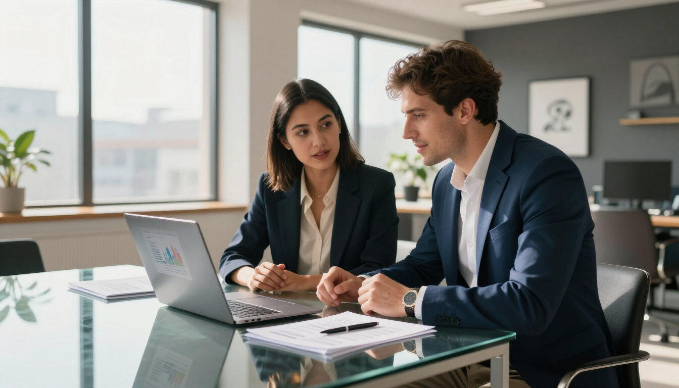 Construction marketing agency reviewing digital strategy with a contractor