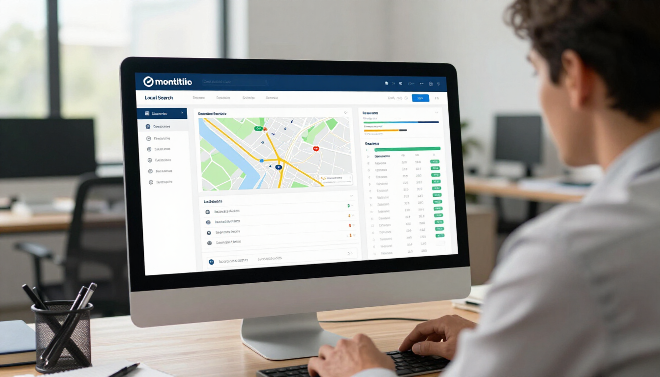 Local search results and lead tracking dashboard for a septic service company