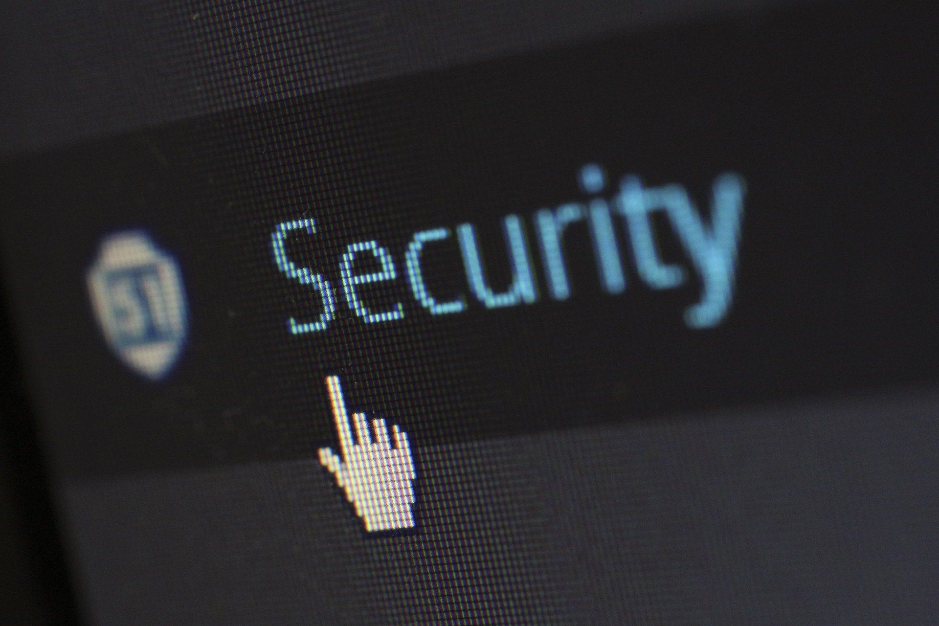 Cursor hovering over a “Security” menu item on a dark computer screen.