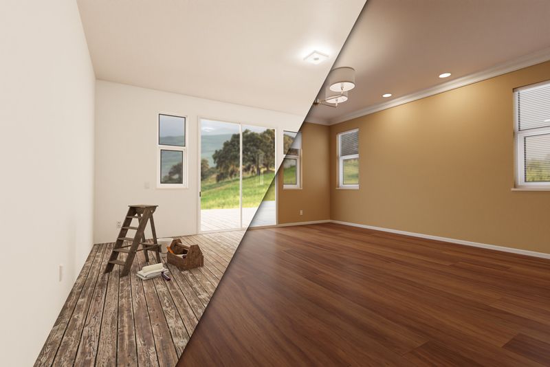 Unfinished And Finished Remodeled Room - Gainesville, TX - Morris Painting & Renovation