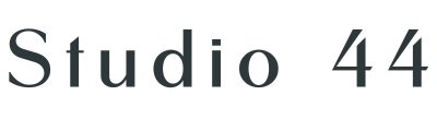 The word studio 44 is written in black on a white background.