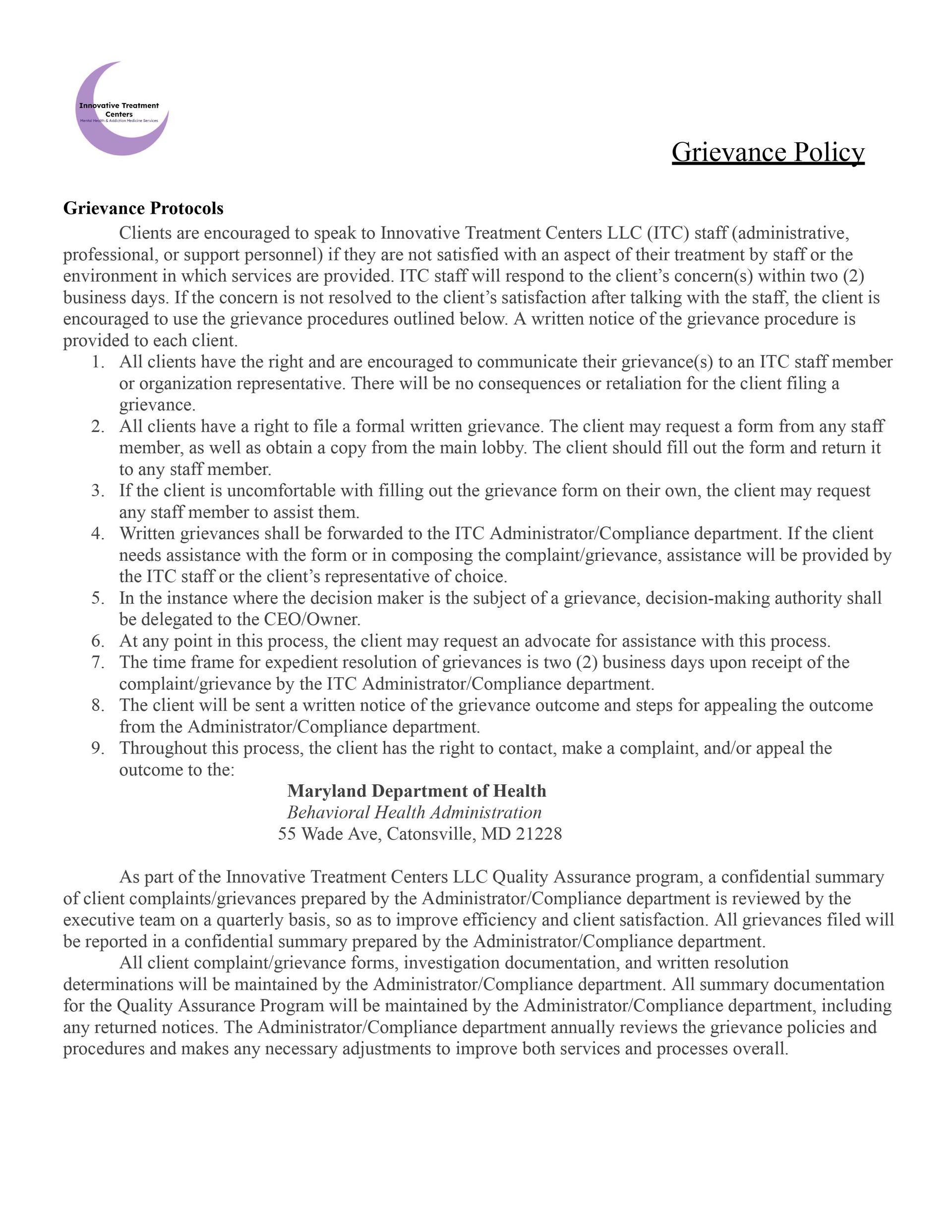 Blurry scanned page with a crescent logo, heading, and several paragraphs of text.