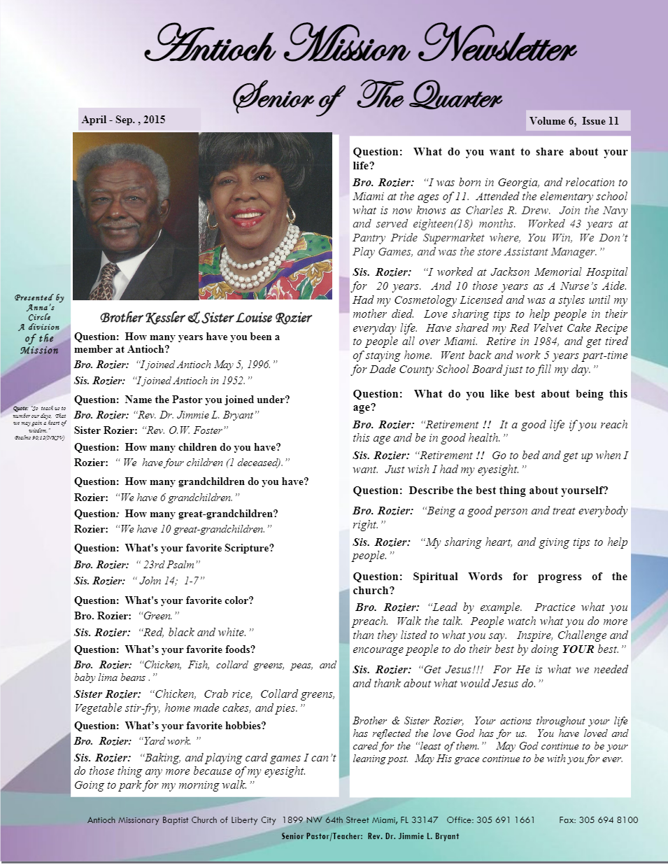 A newsletter with a picture of a man and a woman on it.