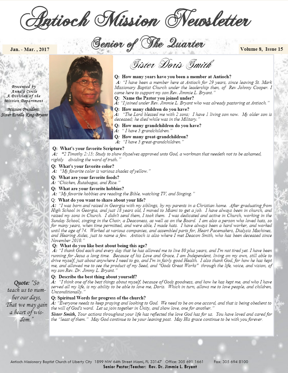 It is a newsletter with a picture of a woman on it.