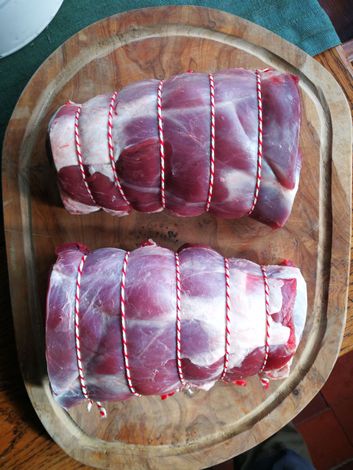 Rolled venison shoulder