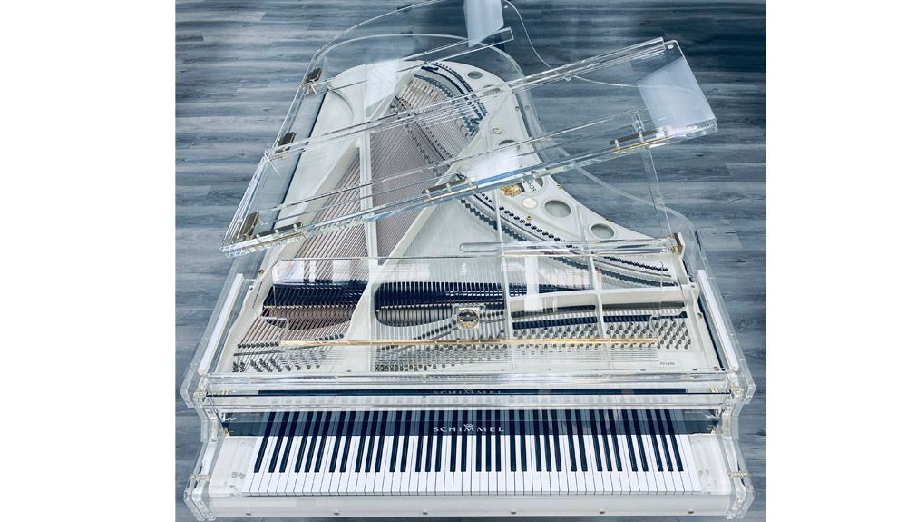 Schimmel grand piano glass