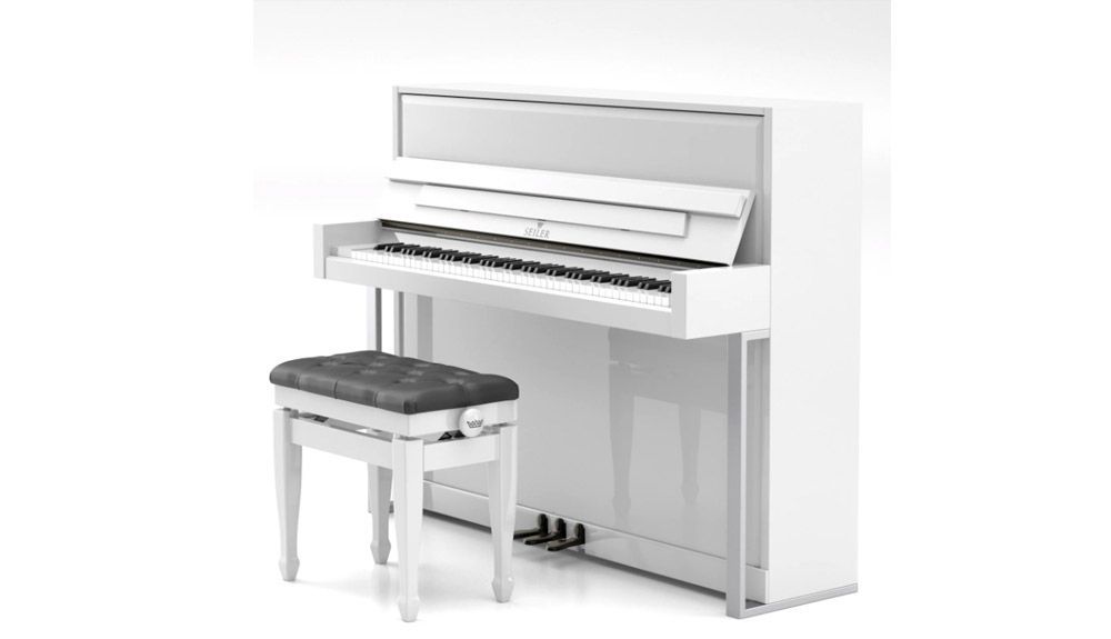 White SEILER Accent, VIP Pianos