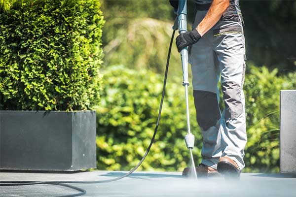 A Driveway Being Pressure Cleaned — Pressure Cleaning in Nambucca Valley, NSW