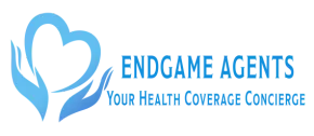 Logo for Endgame Agents: blue heart held by hands, with text