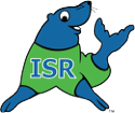 A seal wearing a green shirt with the word isr on it.