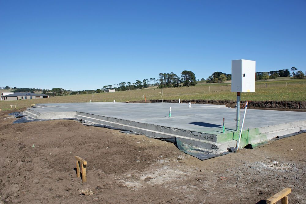 A Concrete Foundation is Being Built in a Field — Next Level Construction Contractors in Gundagai, NSW