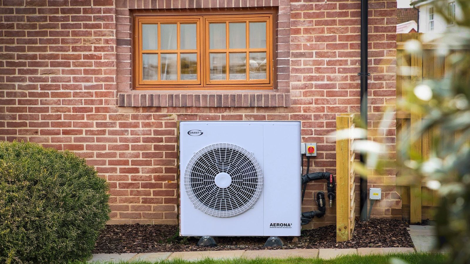 Aerona heat pump outside kitchen window