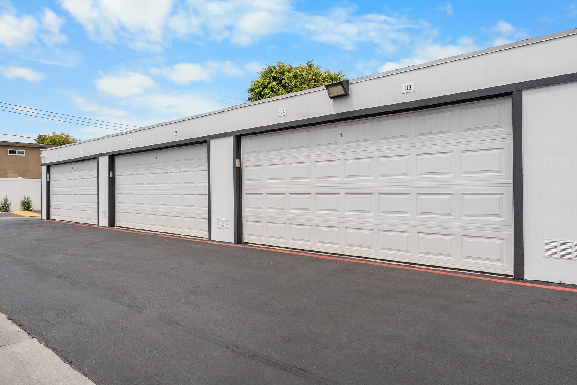 closed garage doors for parking