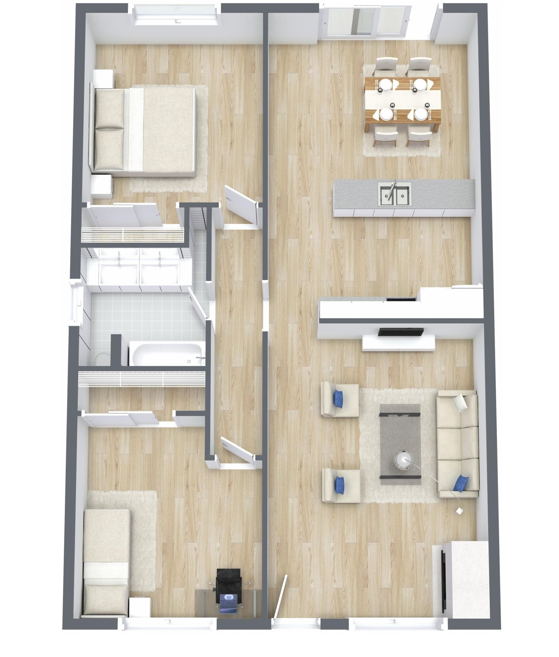 2 Bed | 1 Bath floor plan