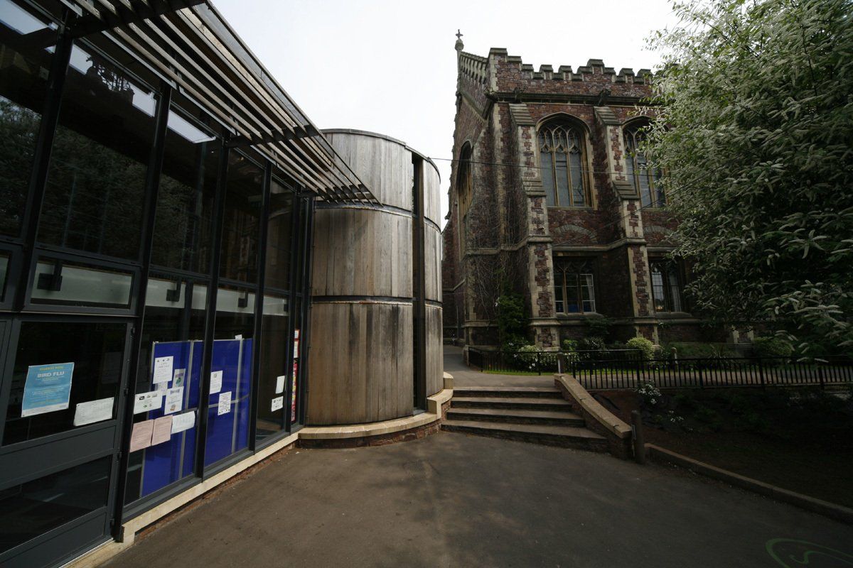 Bristol grammar school building outside view Refurbishment and multiple new builds