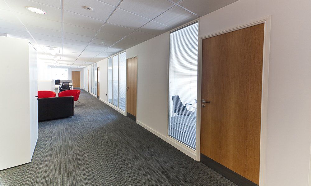 Rotork office refurbishment corridor