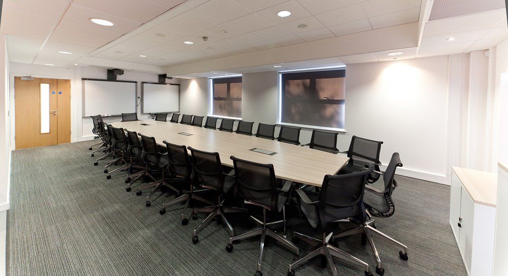 Rotork office refurbishment meeting room Bristol