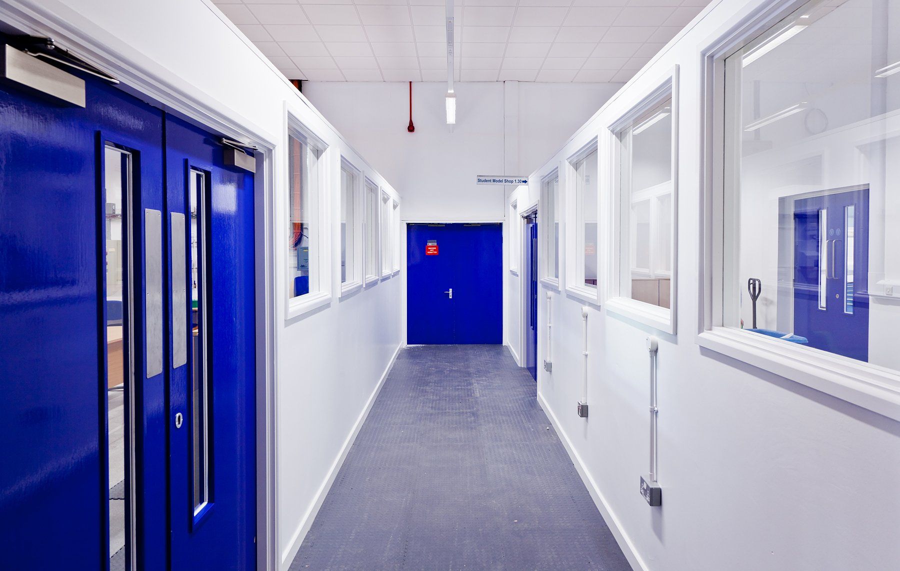University of Bath corridor Refurbishment of Mechanical Engineering Laboratories