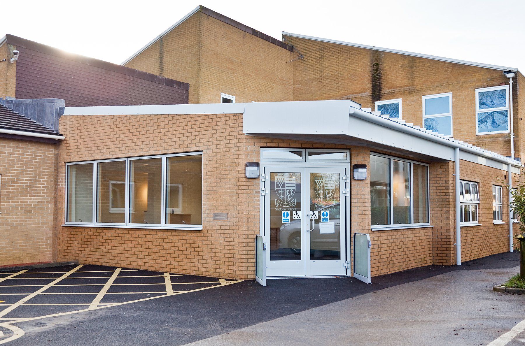 Sheldon school building view outside Chippenham New Build Extensions and Fit Out