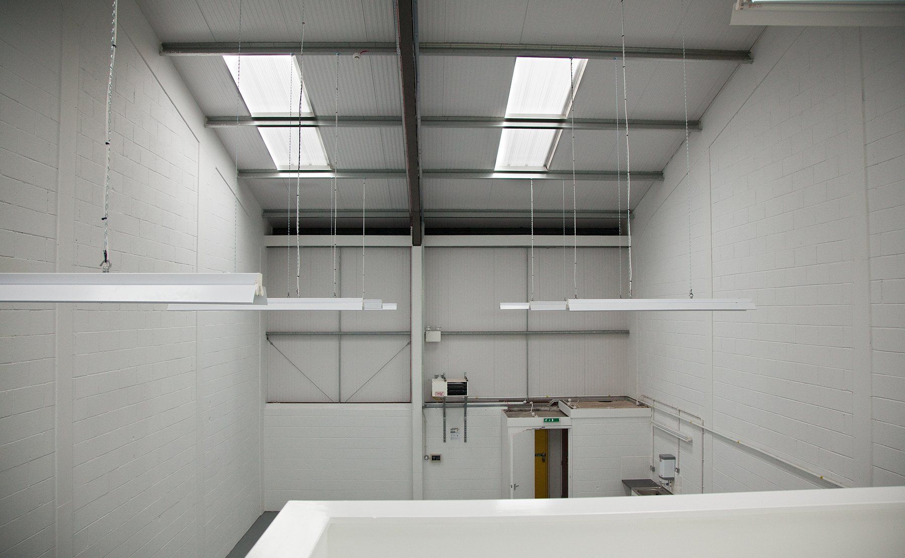Cheltenham industrial unit interior ceiling and lamps repair and refurbishment
