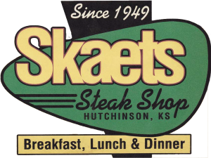 Skets Steak Shop logo in green and gold with “Since 1949” and “Breakfast, Lunch & Dinner” in Hutchinson, KS
