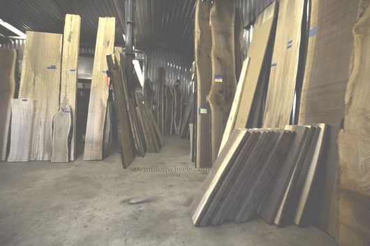 Live edge wood slab store in Kawartha Lakes, Ontario. 