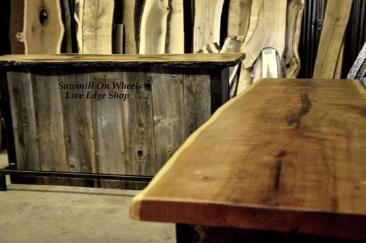Home Farm House Rustic Live Edge Wood Bars.
