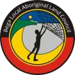 Bega Local Aboriginal Land Council logo: silhouette holding net with sky, crescent, and land.