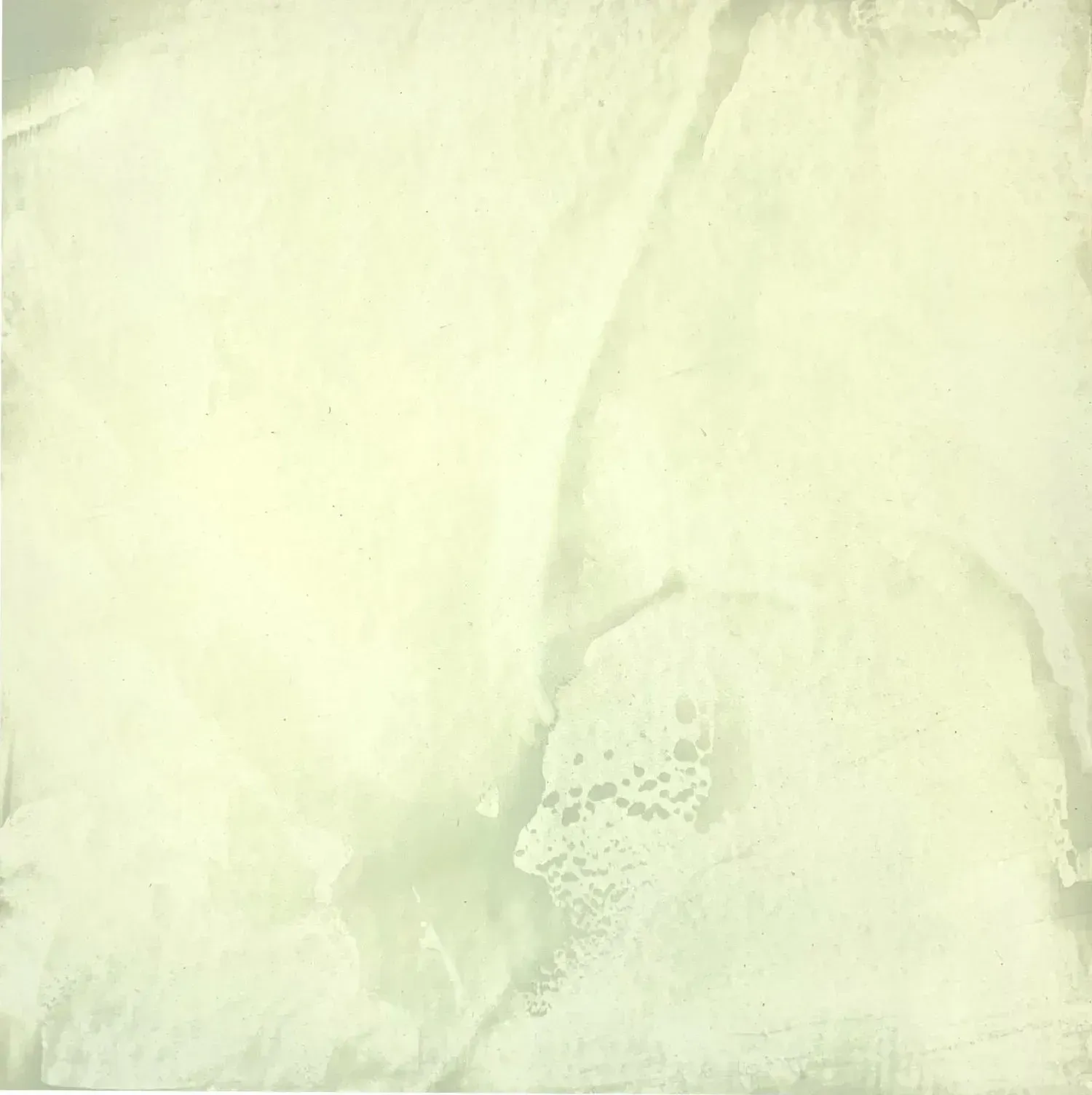 Pale, abstract artwork with swirling textures and light green tones.