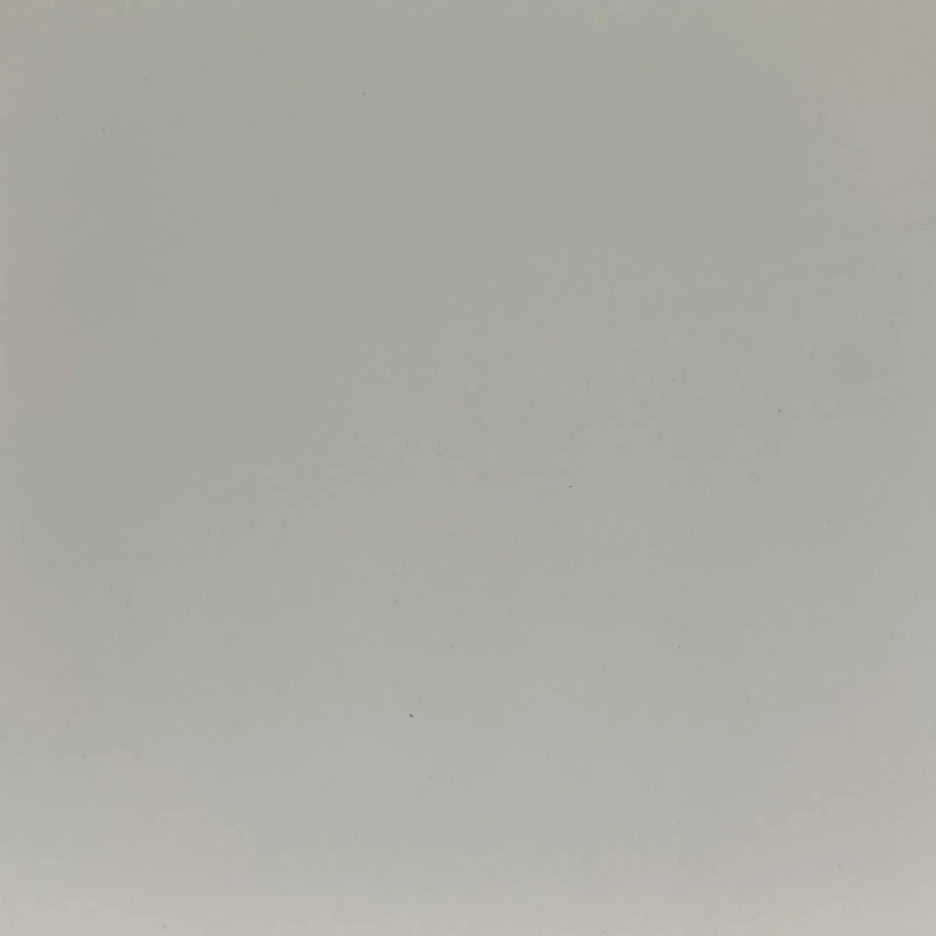 Solid light gray background with small dark speck.