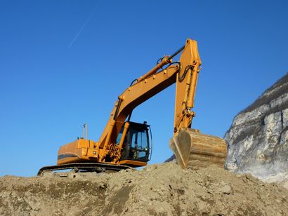 excavating using the truck