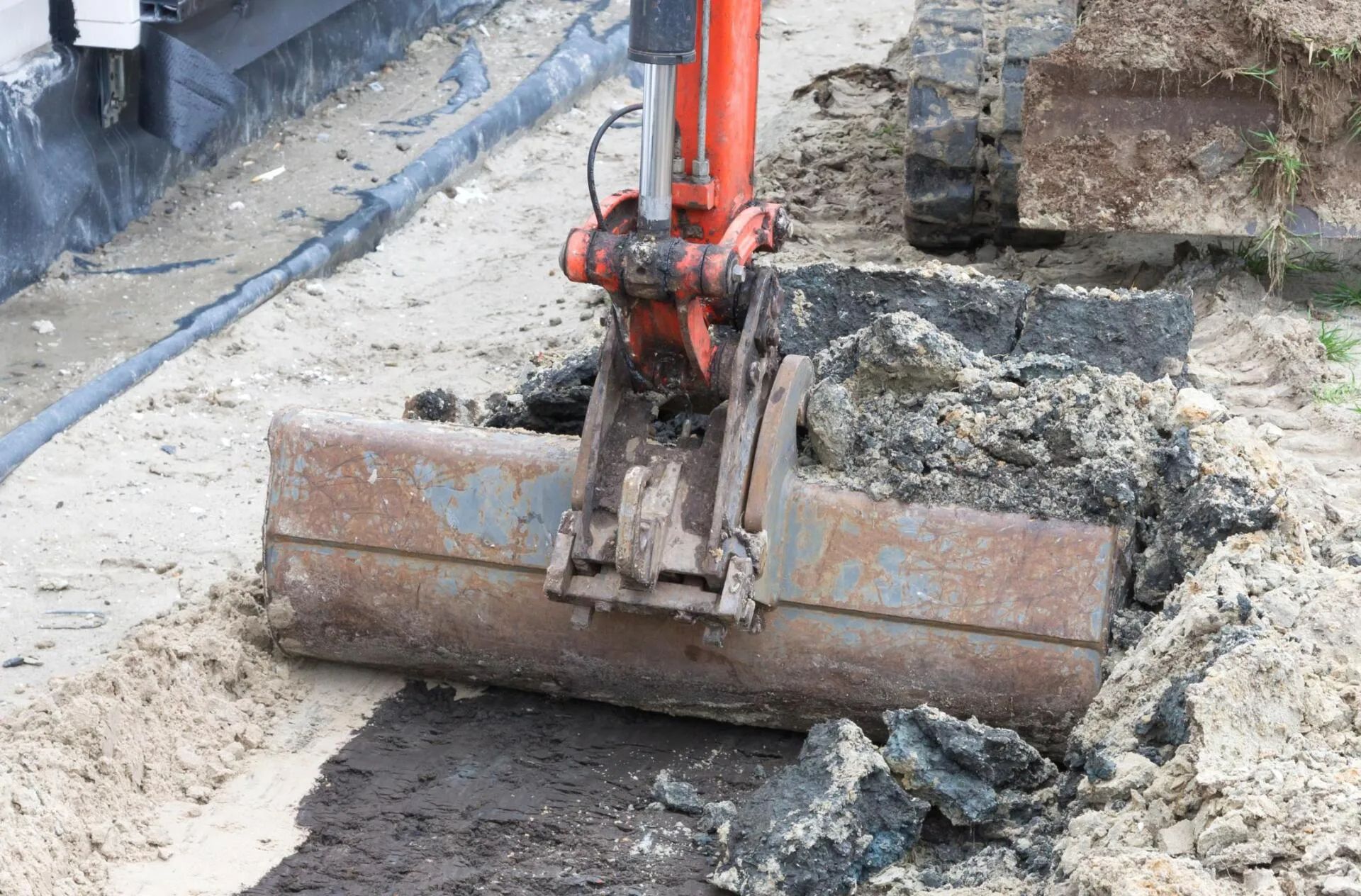 doing excavation for drainage system