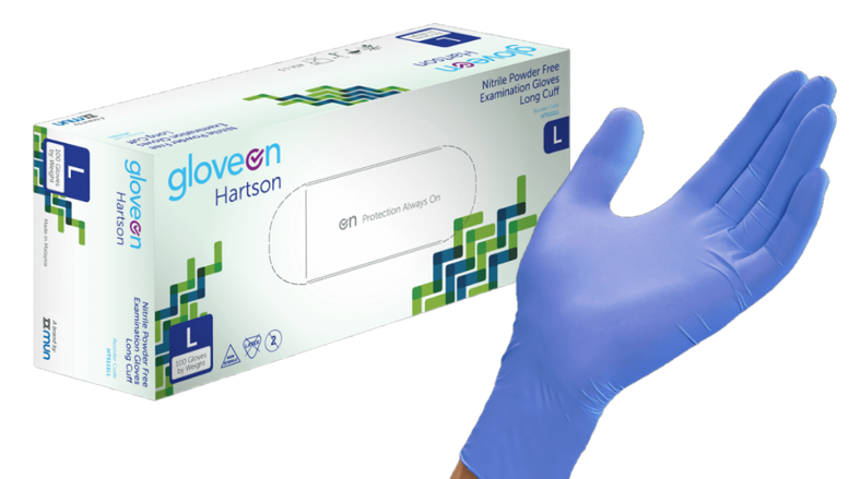 A box of gloves with a colorful design on it.