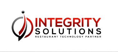 Integrity Solutions logo with red and black stylized figure and restaurant technology partner tagline