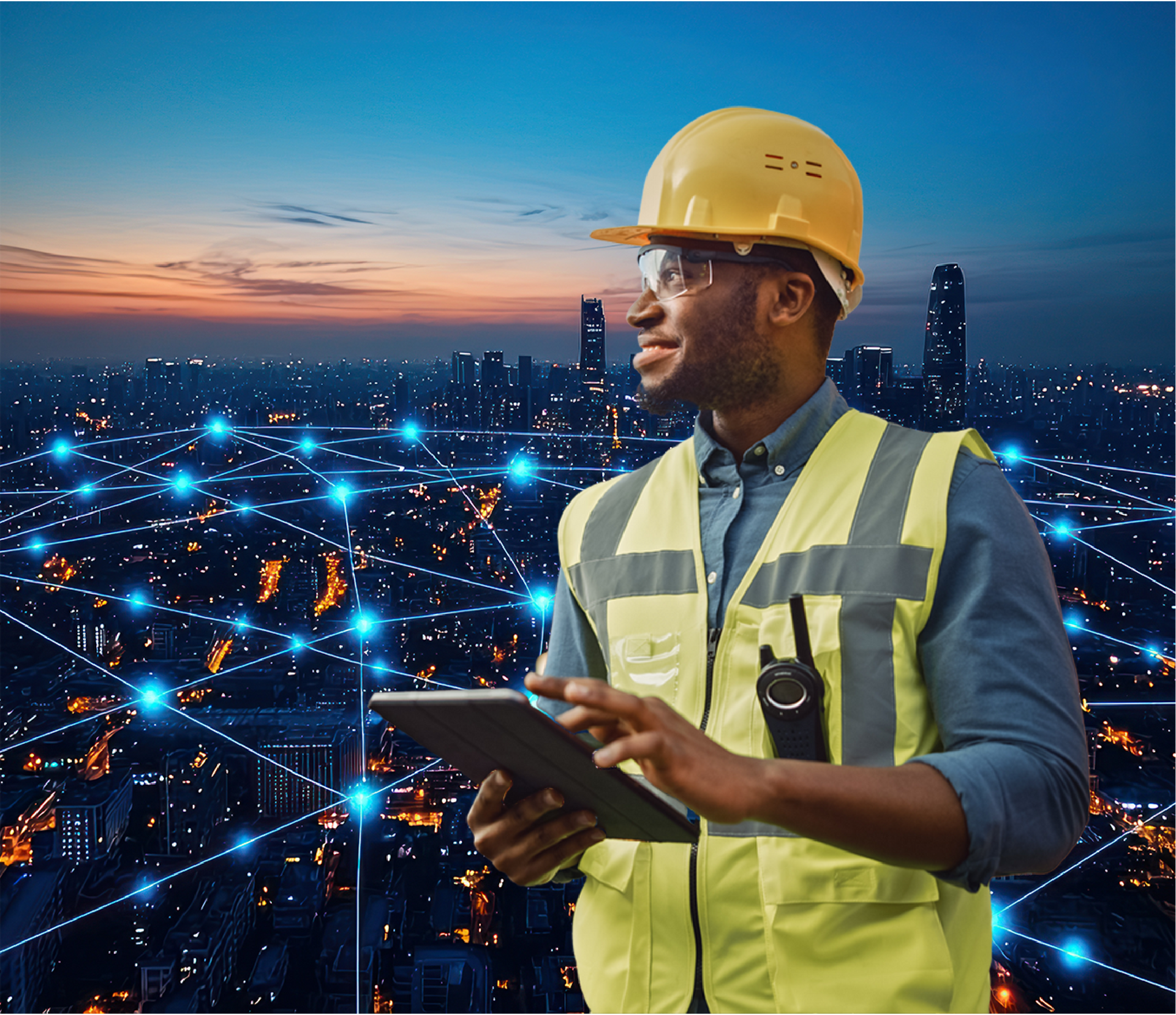 An industrial engineer satisfied with his mesh network solution