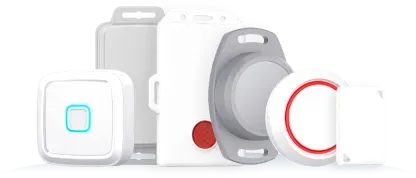 An assortment of Bluetooth beacons for asset tracking and safety monitoring 