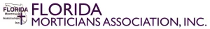 Florida Morticians Association, Inc. logo with purple text and emblem