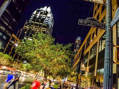 Vibrant 6th Street in Downtown Austin