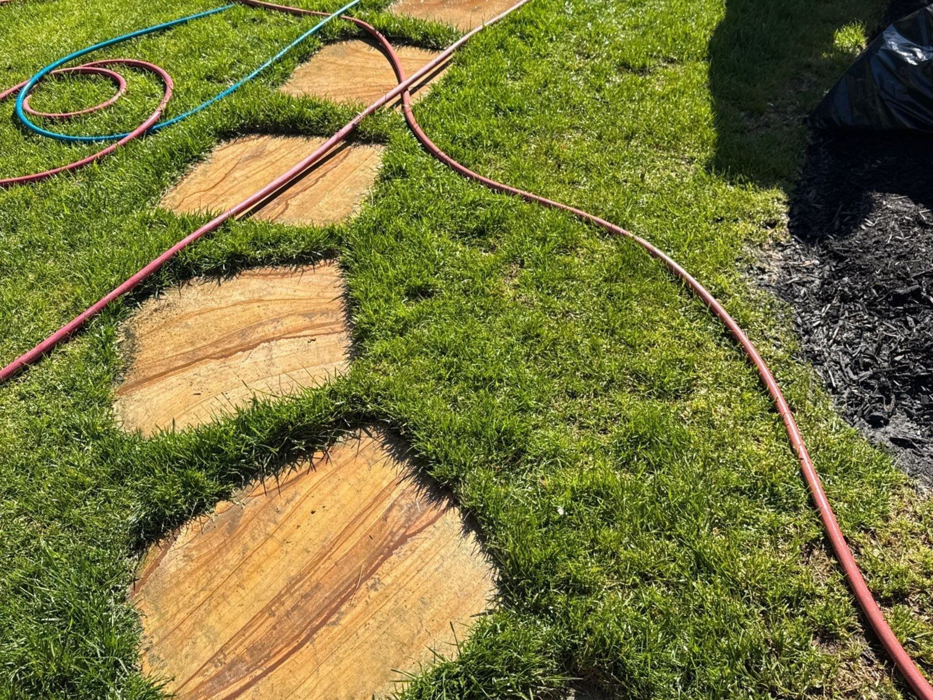 Full clean flagstone path at home in Westhampton NY