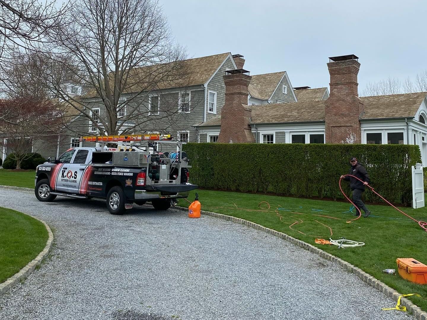 KOS Cleaning services working on a Long Island home.