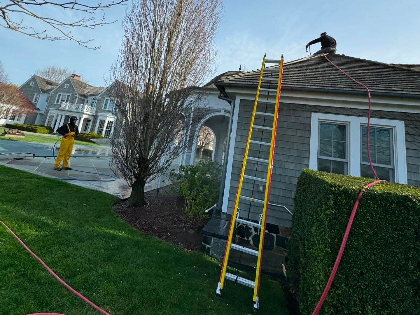 exterior house pressure washing and soft washing Long Island