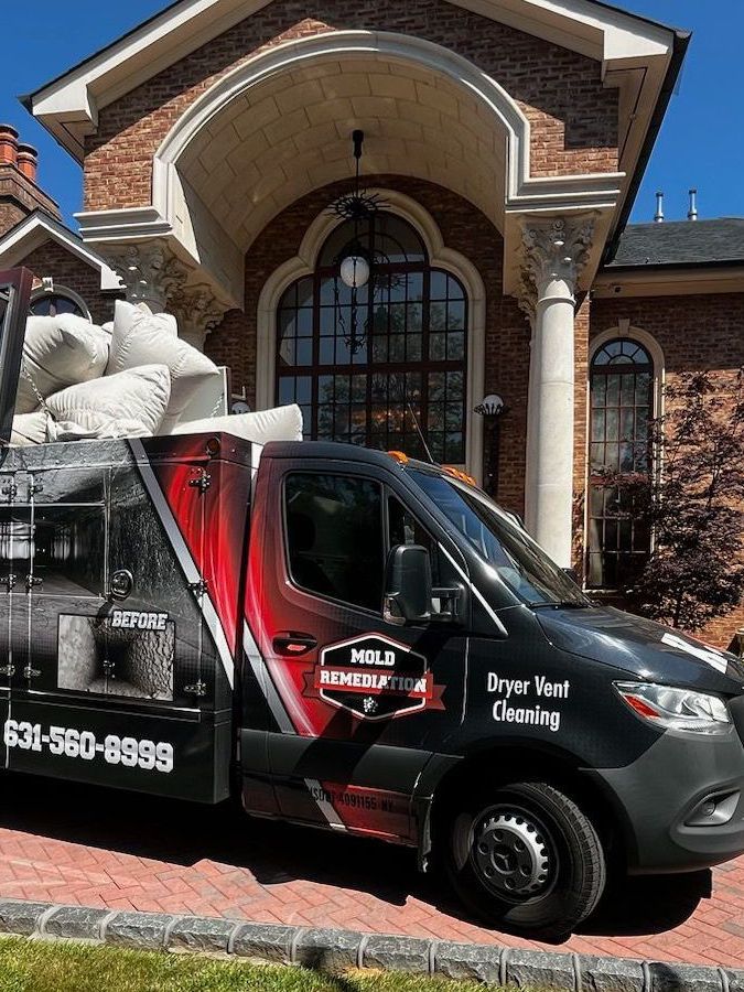 Truck mounted HVAC system cleaning services in Suffolk County, New York.